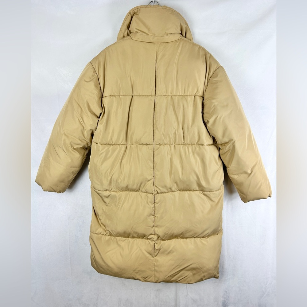WHISTLES Camel Wren Puffer Coat Women's Medium Collar Neutral Tan Quilted Pocket - Picture 4 of 7